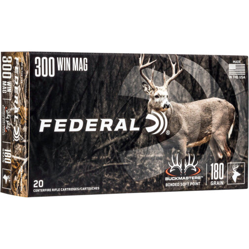 Federal Premium Buckmasters Bonded Soft Point .300 Win Mag 180-Grain Centerfire Rifle Ammunition 500rds
