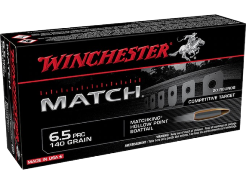 500 Rounds Of Winchester Match Ammunition 6.5 PRC 140 Grain Sierra MatchKing Hollow Point Boat Tail