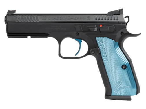 CZ-USA CZ Shadow 2 SA 9mm Luger 4.89″ Barrel 17-Round Steel With Blue Grips