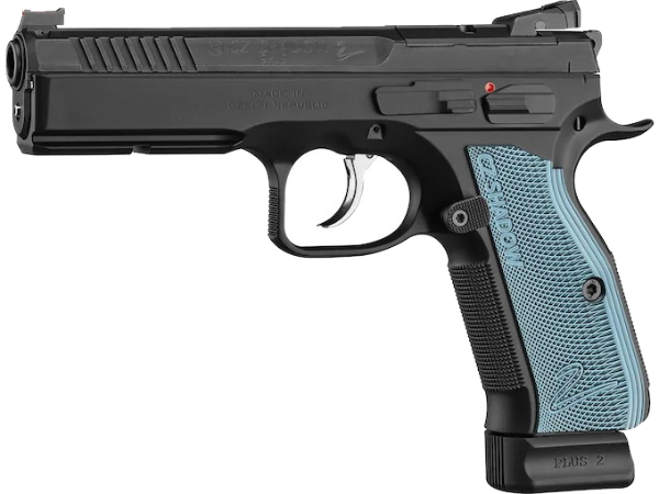 CZ-USA CZ Shadow 2 Optics-Ready Pistol 9mm Luger 4.89″ Barrel Black Slide Blue Grips 19-Round