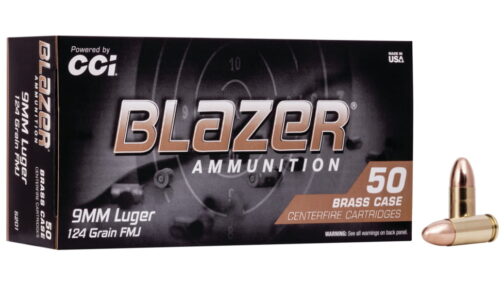 CCI Ammunition Blazer Brass 9mm Luger 124 grain Full Metal Jacket
