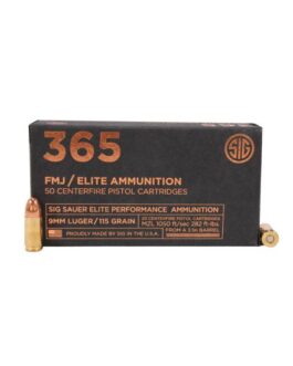 Sig Sauer Elite Ball P365 9mm Luger 115 grain Full Metal Jacket Brass Cased